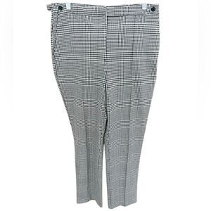 Adrienne Vittadini black/cream  Houndstooth slim straight Pants size 8.
